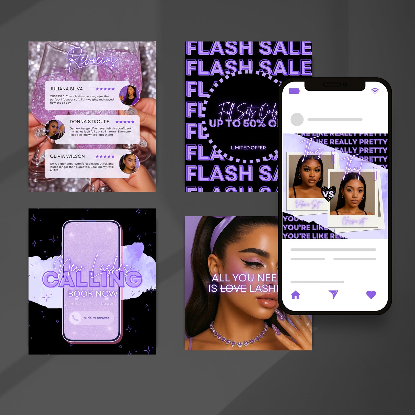 The Lash Doll Edit – Violet Fantasy 30 Social Media Posts
