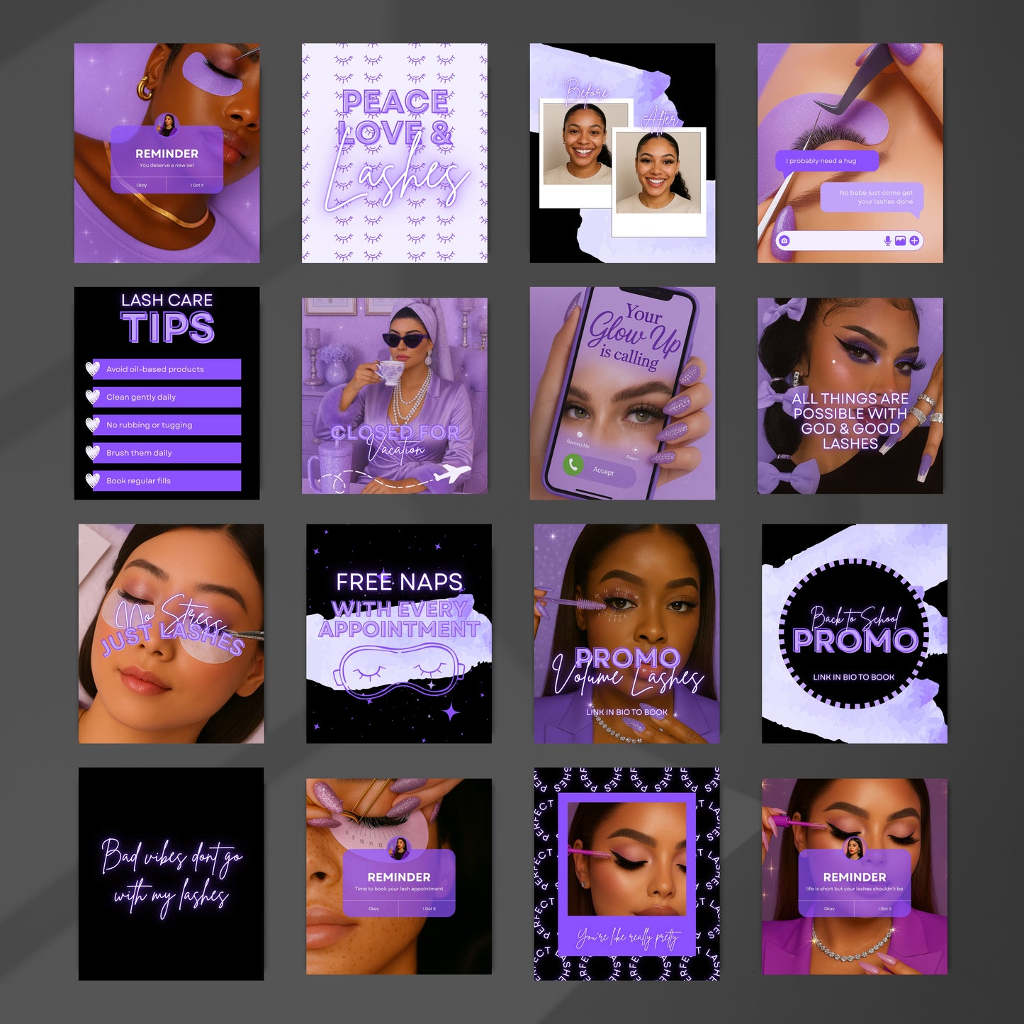 The Lash Doll Edit – Violet Fantasy 30 Social Media Posts