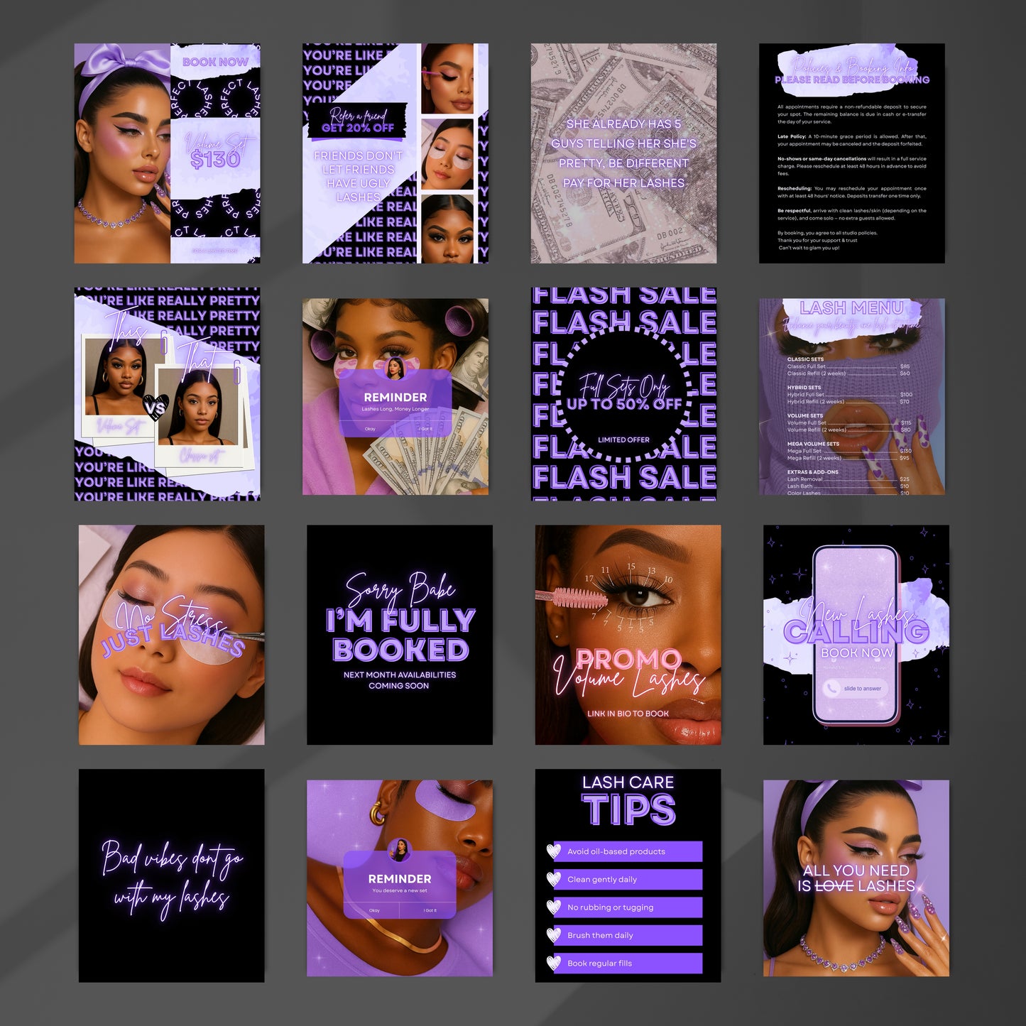 The Lash Doll Edit – Violet Fantasy 30 Social Media Posts